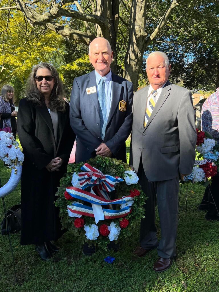 Kathy Payne, Andy Keller, and Thomas Nelson at Yorktown Victory Day