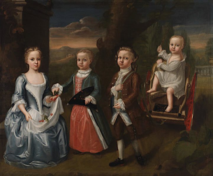 Portrait of Lucy Grymes Nelson (left) and her siblings.